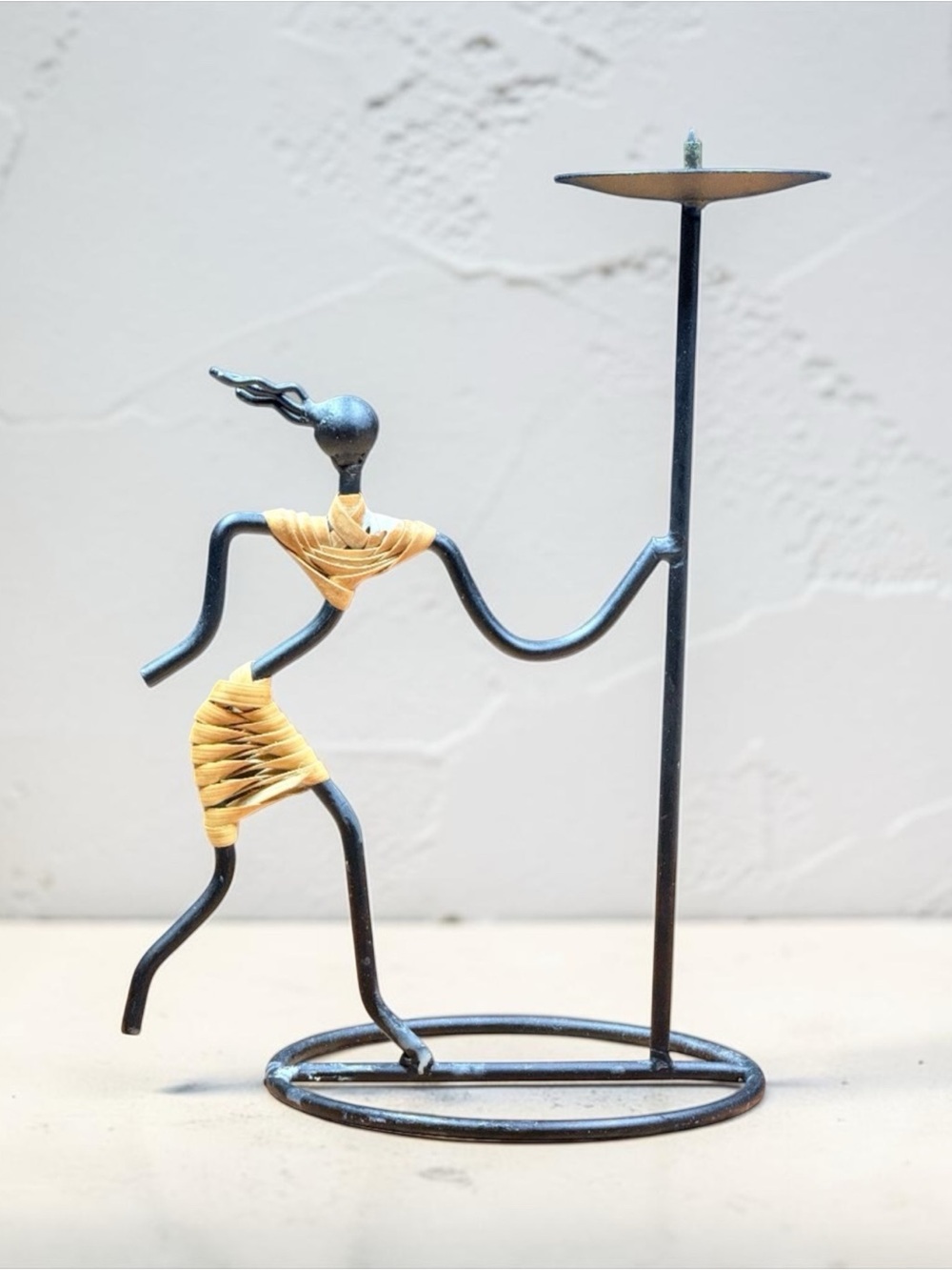 Metal Dancing Woman Candle Holder
